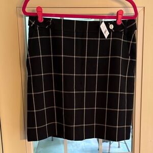 LOFT Classic Black Checkered Skirt